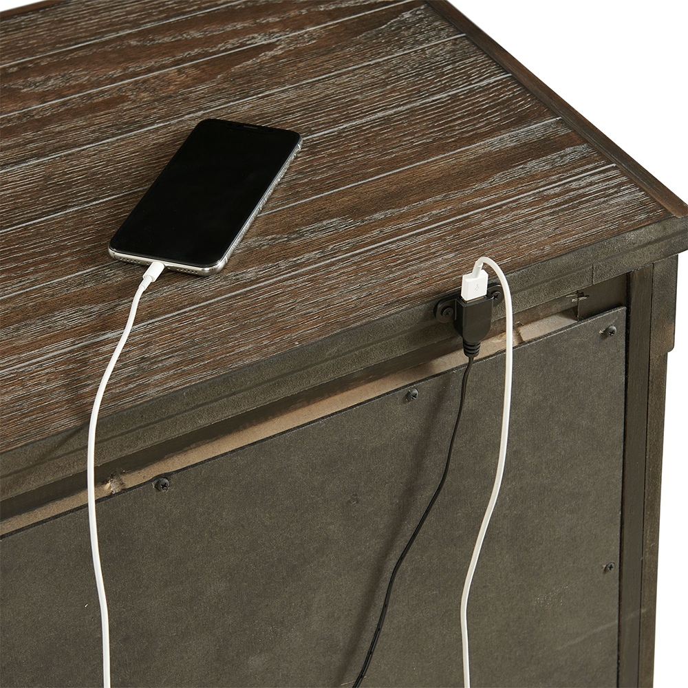 Scott Dark Nightstand With USB | Ellesime International 