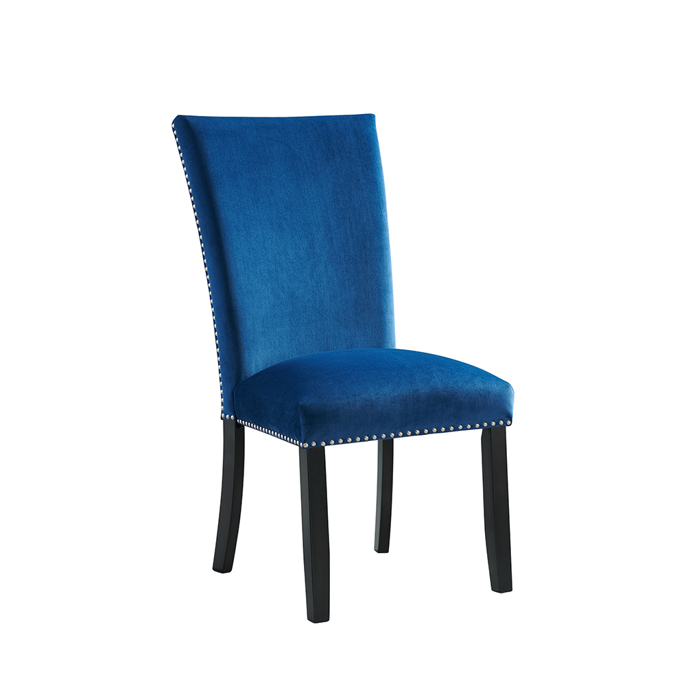 Francesca Dining Blue Velvet Dining Side Chair ( 2 PER PACK ) | Ellesime International 