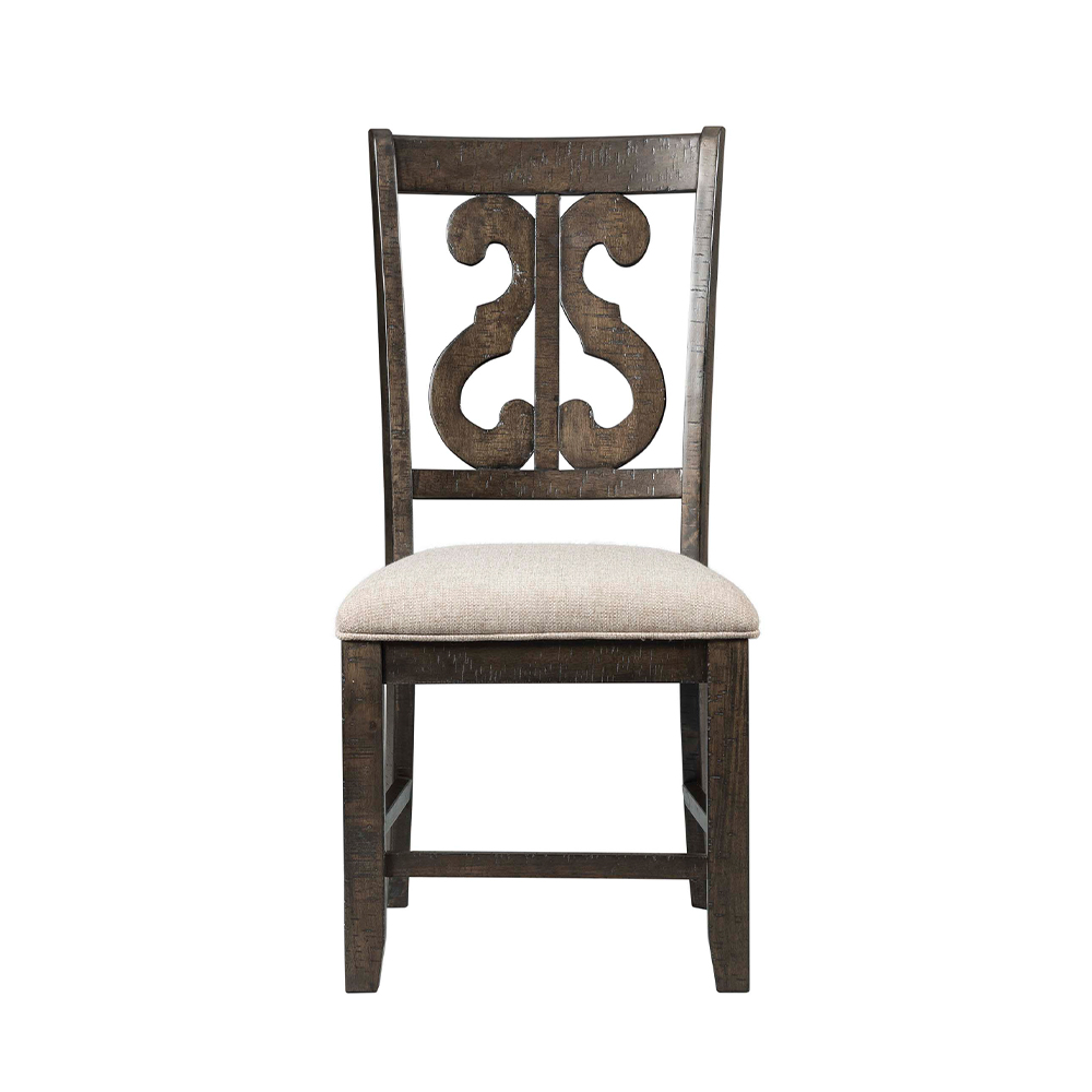 Stone Dining Wooden Swirl Back Side Chair ( 2 PER PACK ) | Ellesime International 