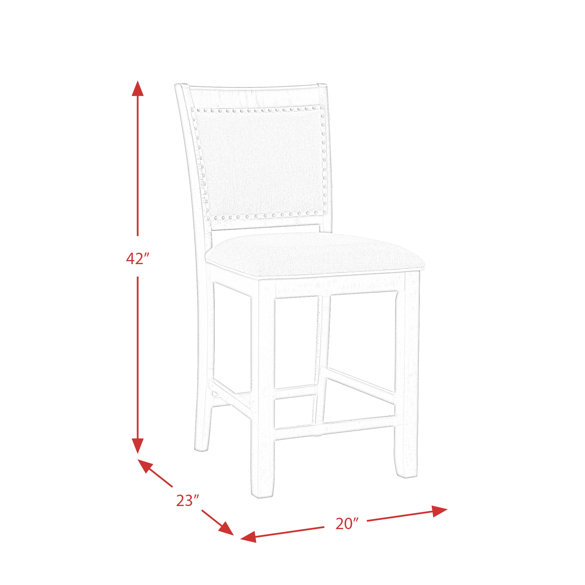 Stone Gray Counter Fabric Swirl Back Side Chair ( 2 PER PACK ) | Ellesime International 