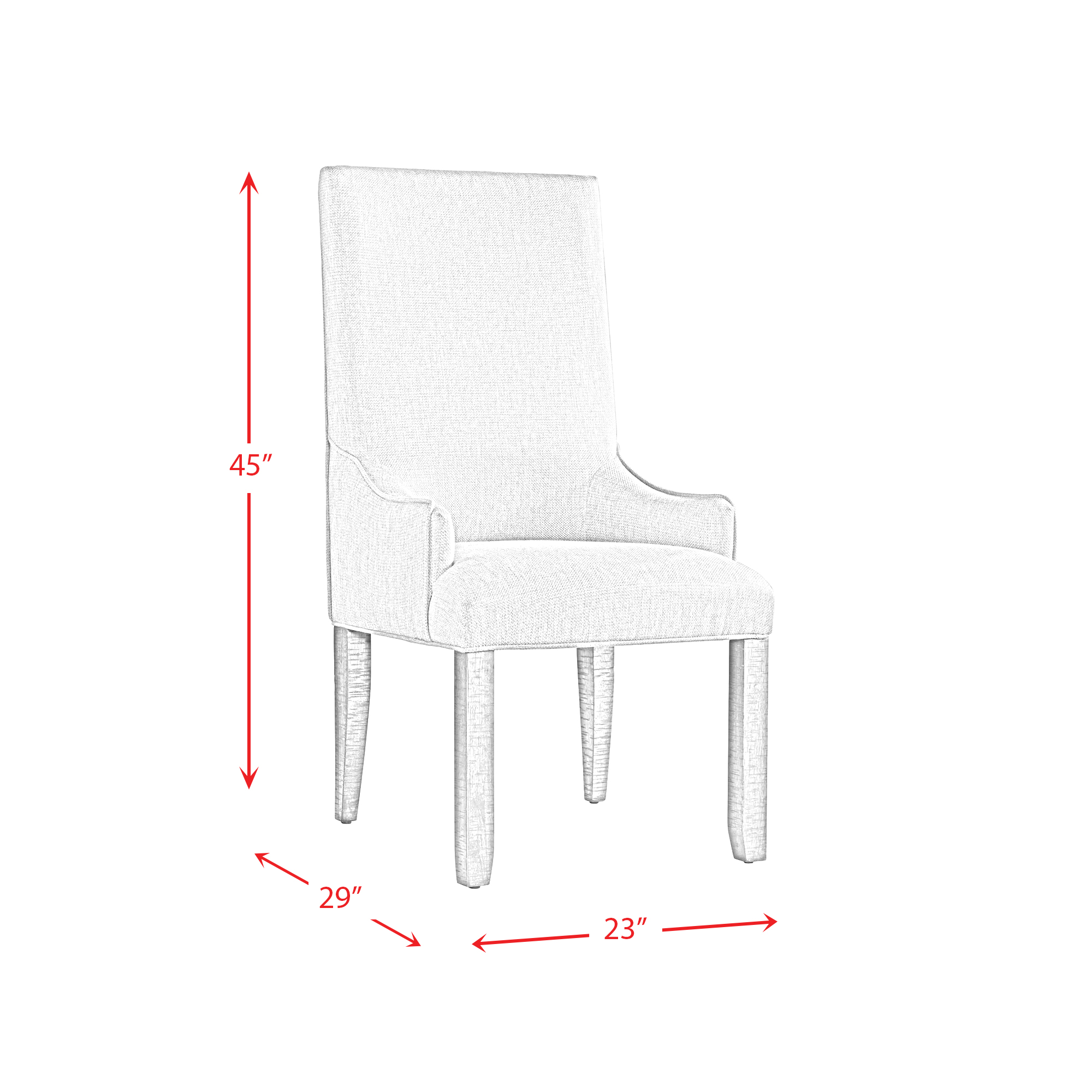 Stone Grey Dining Parson Side Chair ( 2 PER PACK ) | Ellesime International 