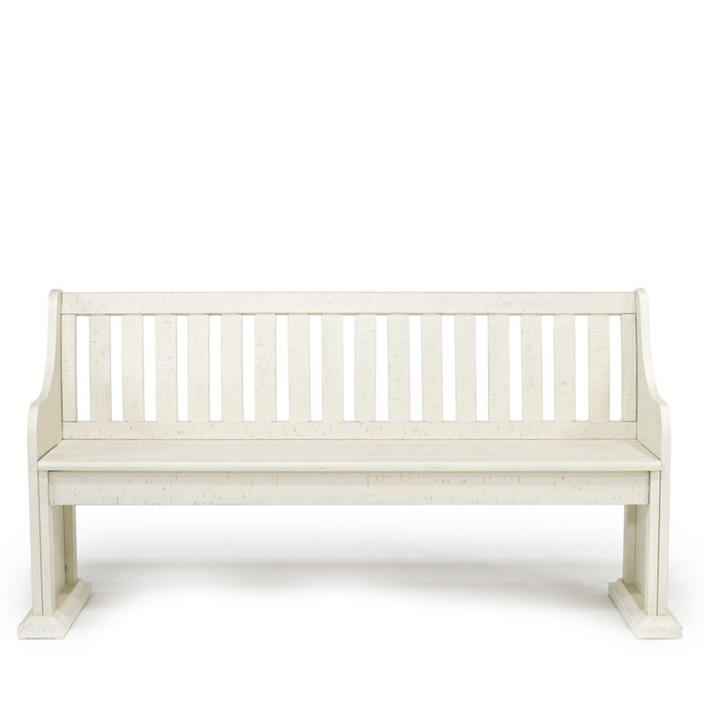 Stone White Dining Pew Bench With Storage | Ellesime International 