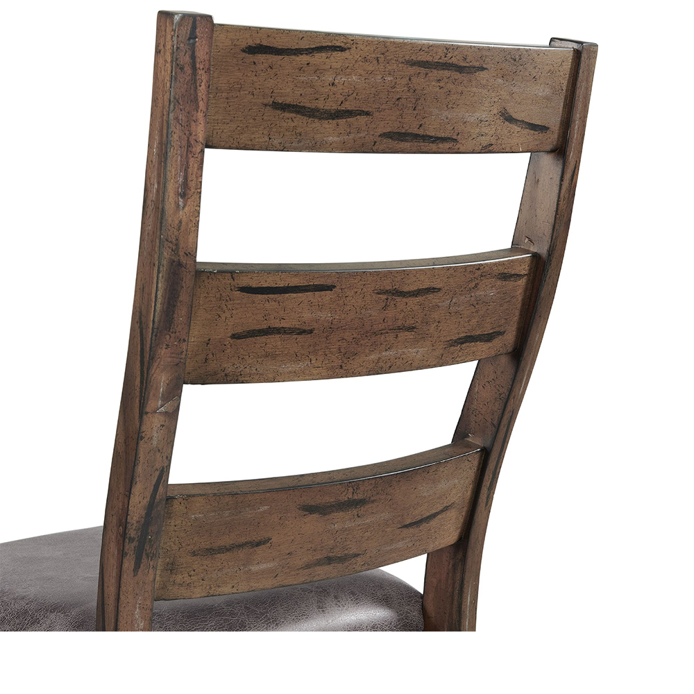 Gramercy Dining Horizontal Slat Back Chair PU Seat ( 2 PER PACK ) | Ellesime International 