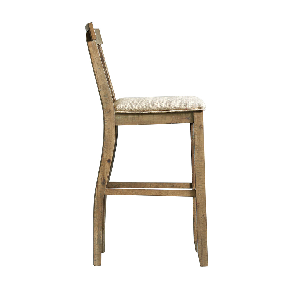 Stone Gray Bar Stool With Fabric 30