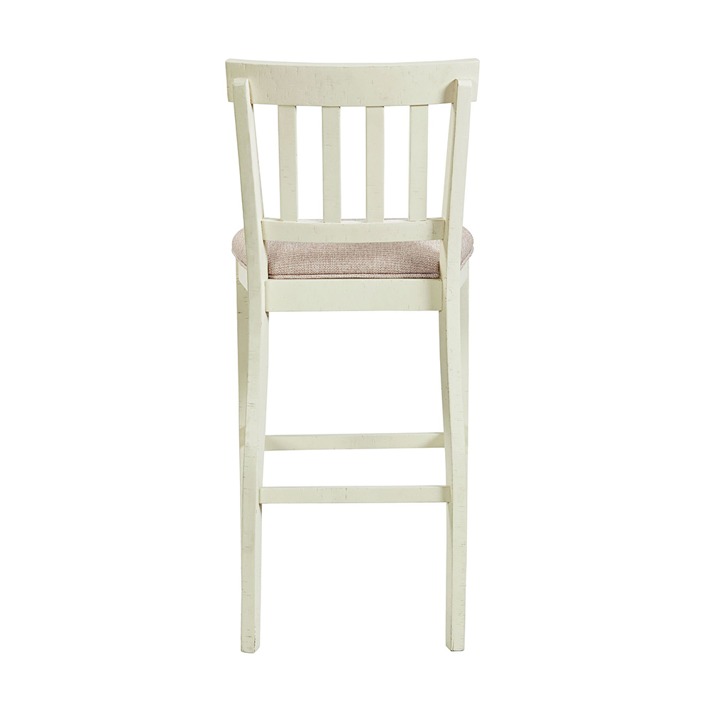 Stone White Bar Stool With Fabric 30