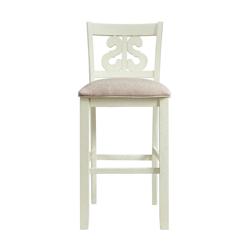 Stone White Bar Stool With Fabric 30