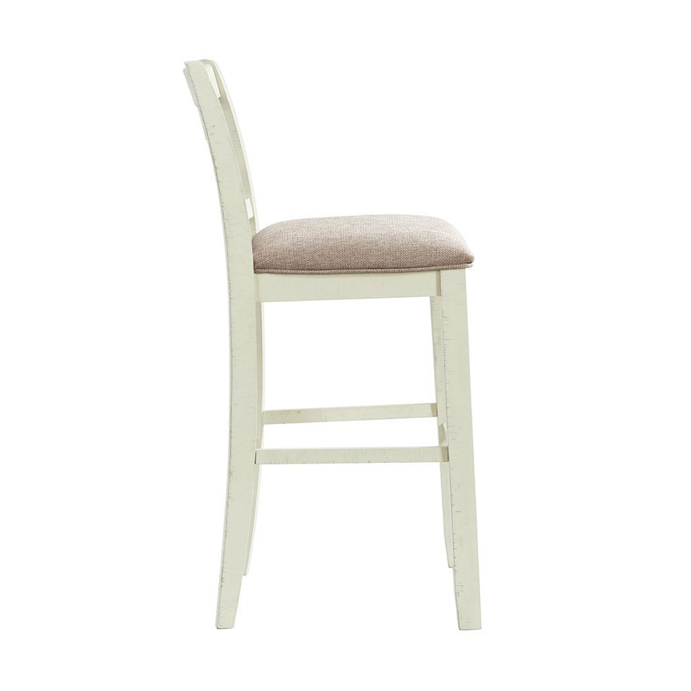 Stone White Bar Stool With Fabric 30