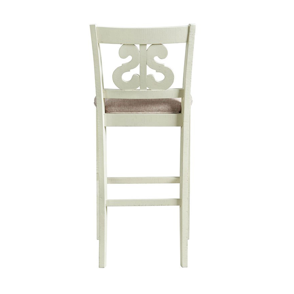 Stone White Bar Stool With Fabric 30