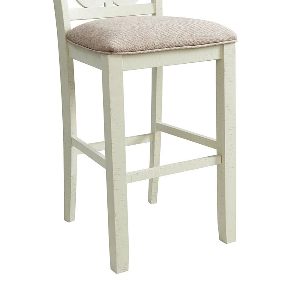 Stone White Bar Stool With Fabric 30