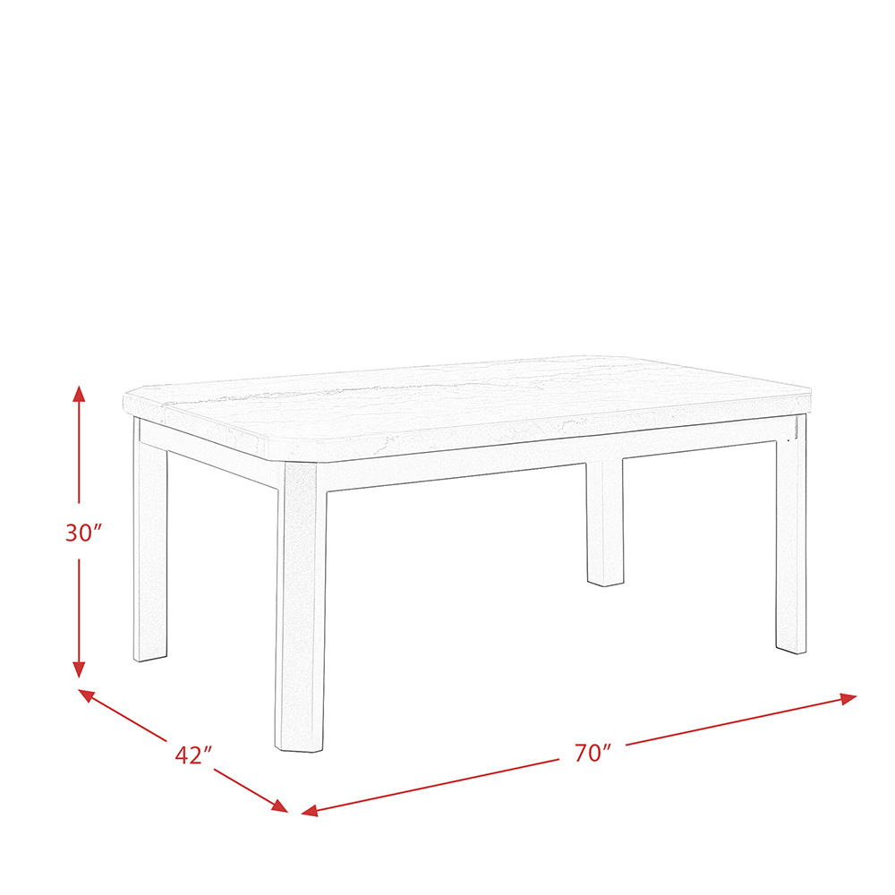 Francesca Rectangular Dining Table White Marble | Ellesime International 