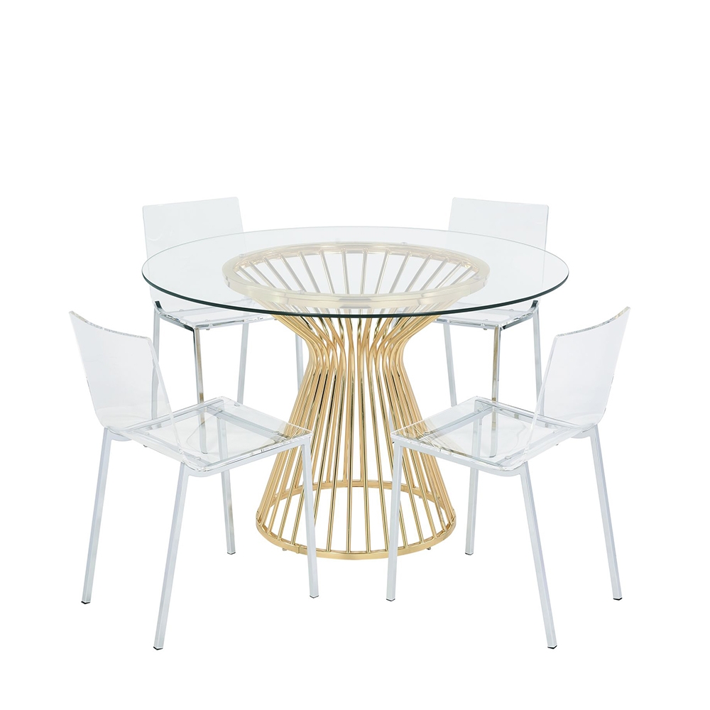 Lavinia Gold Dining Table Complete Gold Base | Ellesime International 