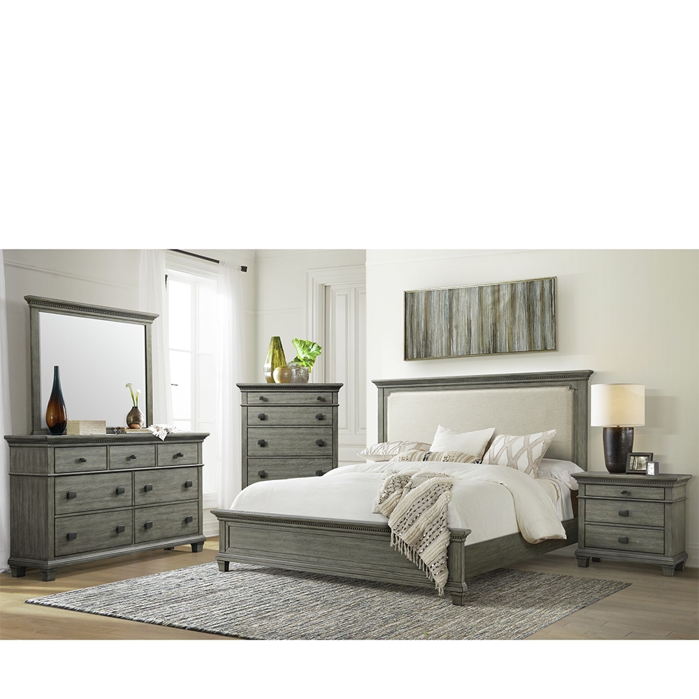 Ellesime International  | Crawford Five Piece Set with Queen Bed ( Dr, Mr, Chest, NS and Bed )