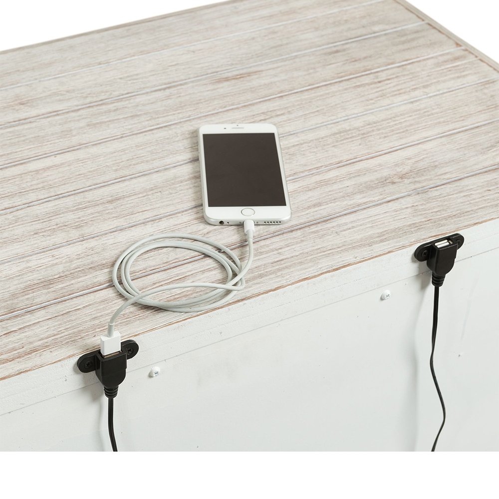 Scott White Five Piece Set with Queen Storage HB/FB Bed ( Dr, Mr, Chest, NS, and Bed ) | Ellesime International 