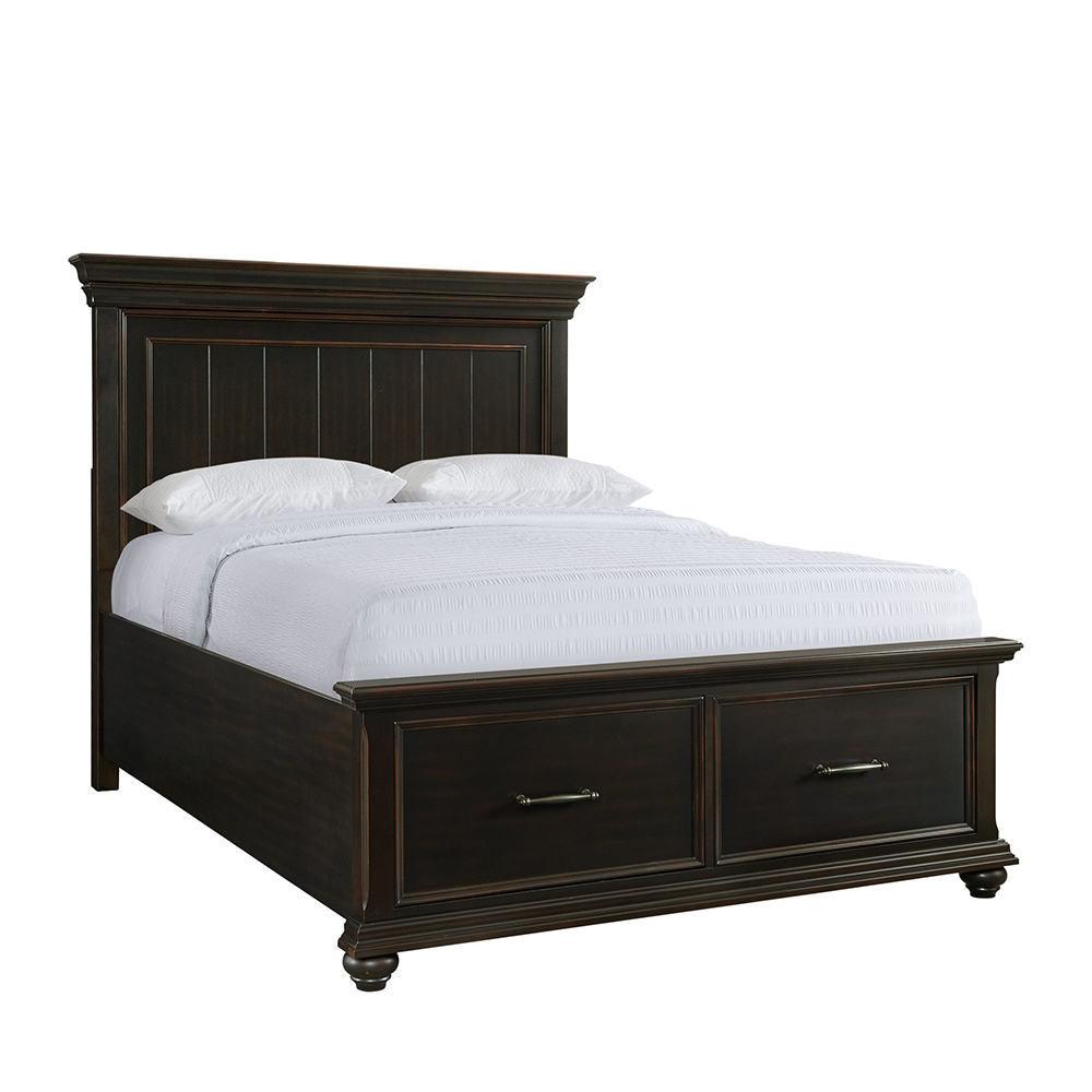 Slater Black Five Piece Set with Queen Storage Bed ( Dr, Mr, Chest, NS and Bed ) | Ellesime International 