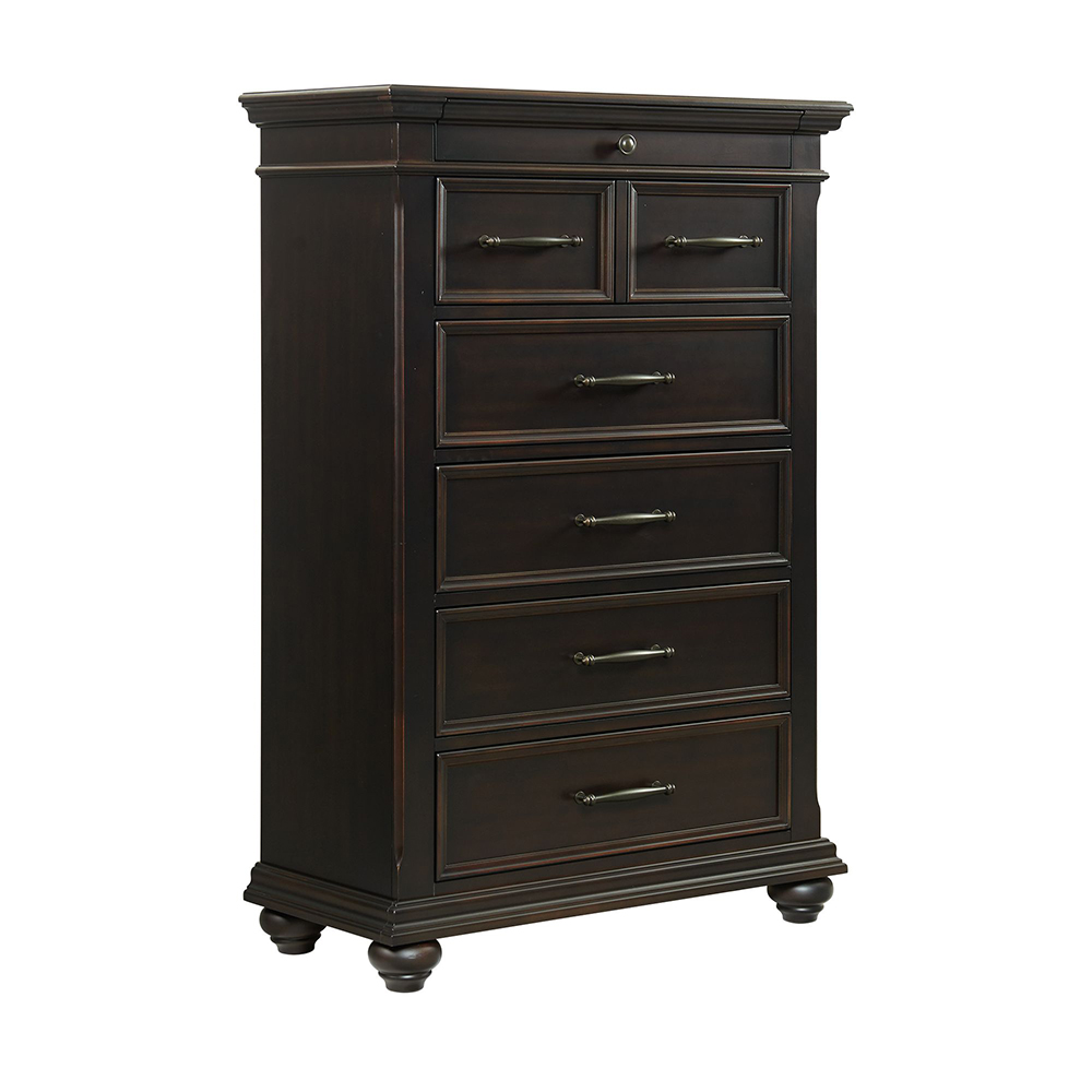 Slater Black Five Piece Set with Queen Storage Bed ( Dr, Mr, Chest, NS and Bed ) | Ellesime International 