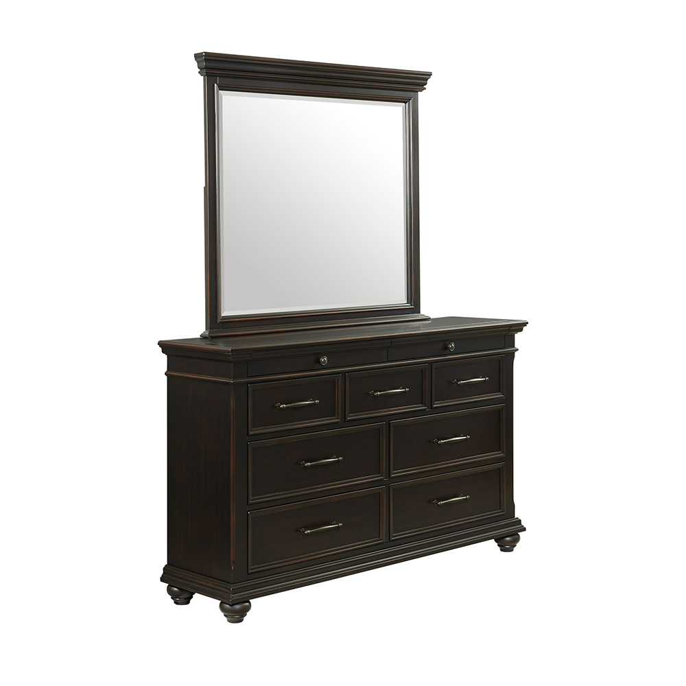 Slater Black Five Piece Set with Queen Storage Bed ( Dr, Mr, Chest, NS and Bed ) | Ellesime International 