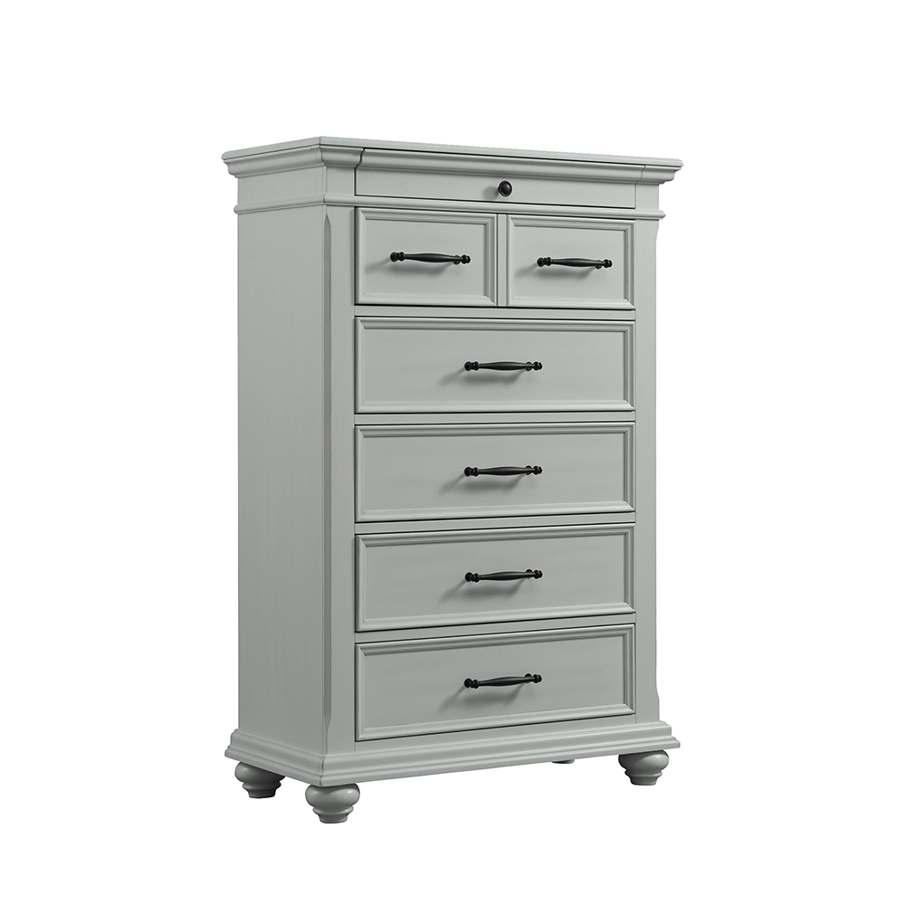 Slater Grey Five Piece Set with Queen Storage Bed ( Dr, Mr, Chest, NS and Bed ) | Ellesime International 