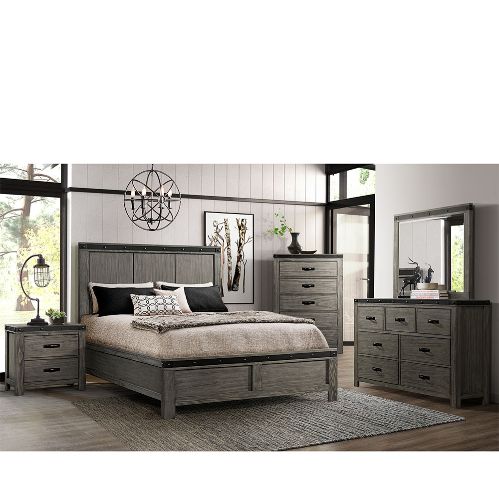 Ellesime International  | Wade Five Piece Set with Queen Bed ( Dr, Mr, Chest, NS, and Bed )
