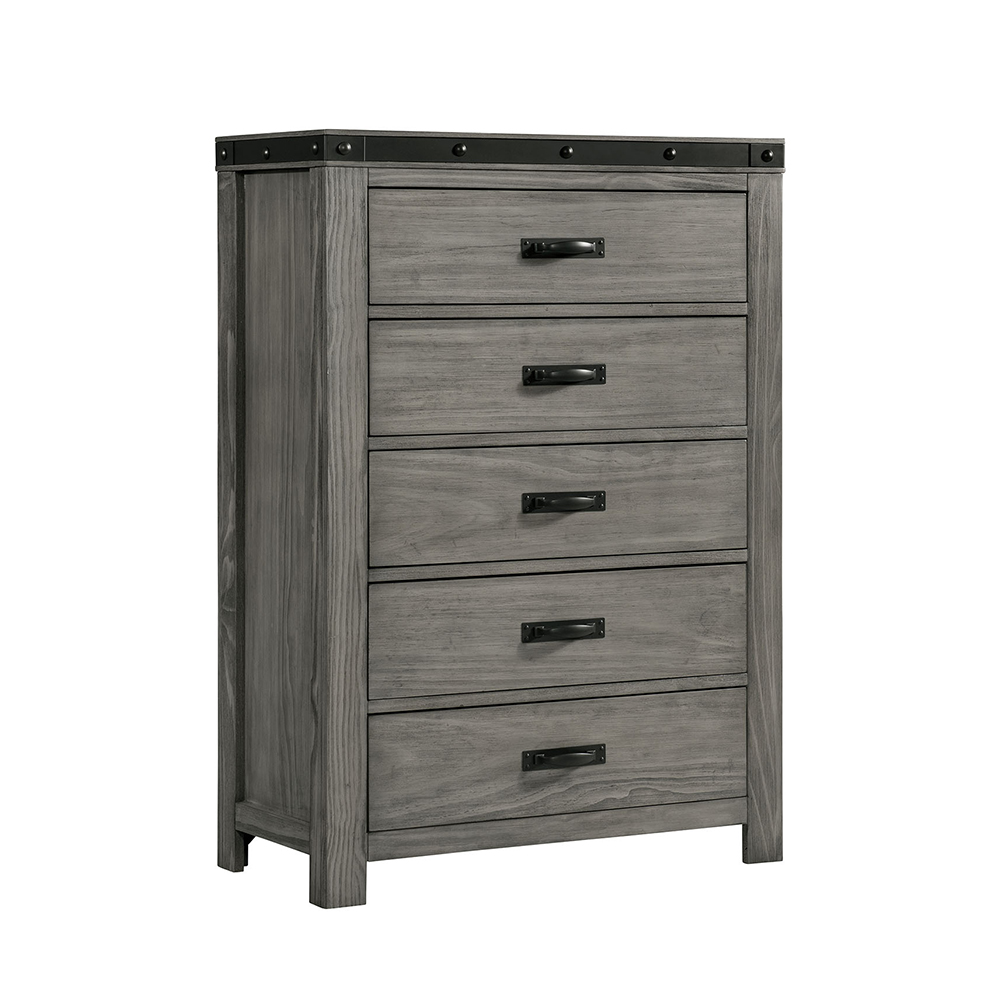 Wade Five Piece Set with Queen Bed ( Dr, Mr, Chest, NS, and Bed ) | Ellesime International 