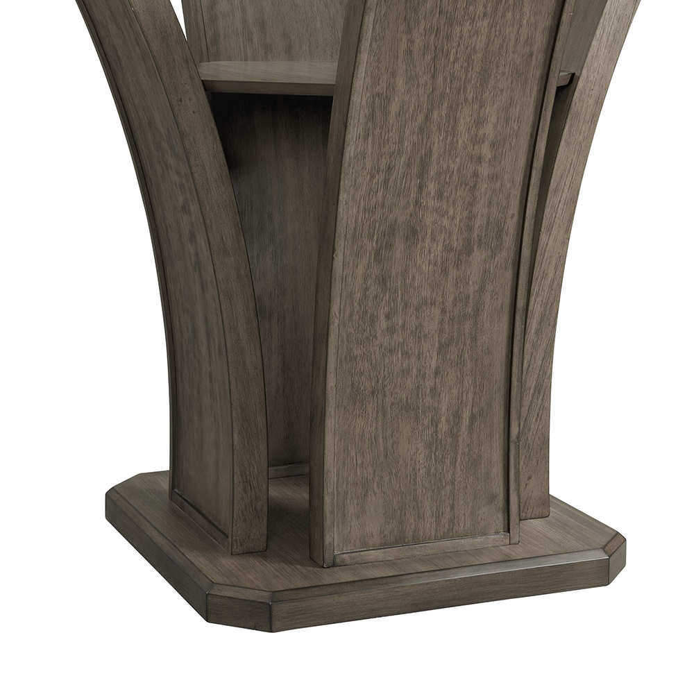 Dapper Grey Round Counter Dining Seven Piece Set ( Dining Table, Six Side Chairs ) | Ellesime International 