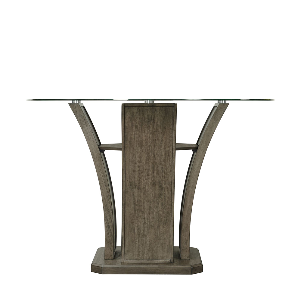 Dapper Grey Round Counter Dining Seven Piece Set ( Dining Table, Six Side Chairs ) | Ellesime International 