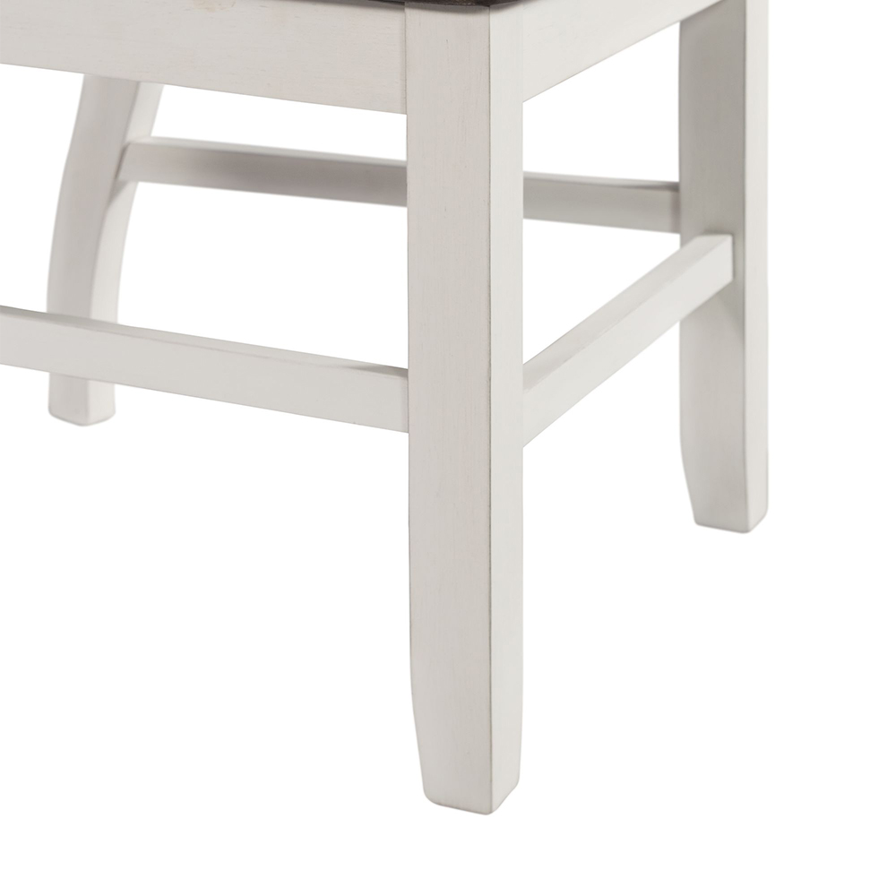 Kayla Two Tone Dining with Grey Top Six Piece Set ( Dining Table, Four Side Chairs, Storage Bench ) | Ellesime International 