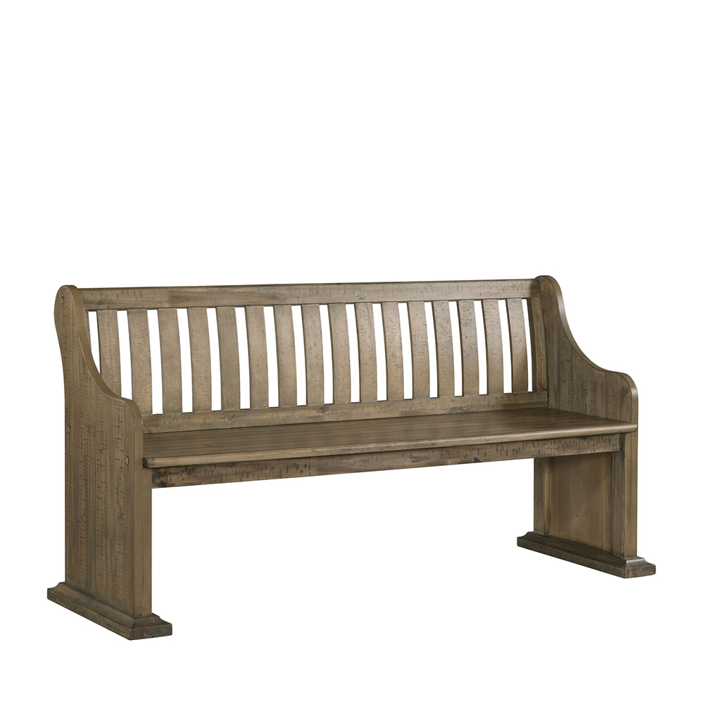 Stone Gray Dining Six Piece Set ( Dining Table, Four Side Chairs, Pew Bench ) | Ellesime International 