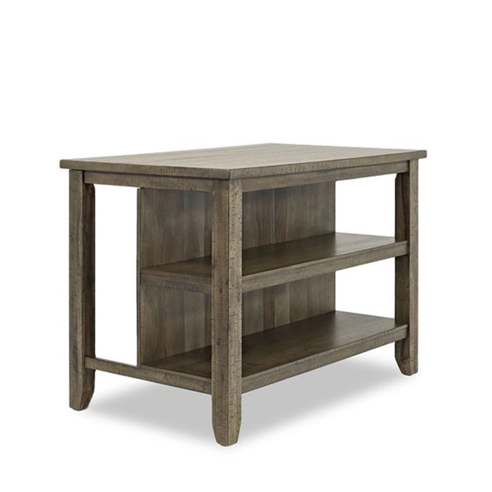 Stone Grey Kitchen Three Piece Set ( Kitchen Island, Two Barstools ) | Ellesime International 