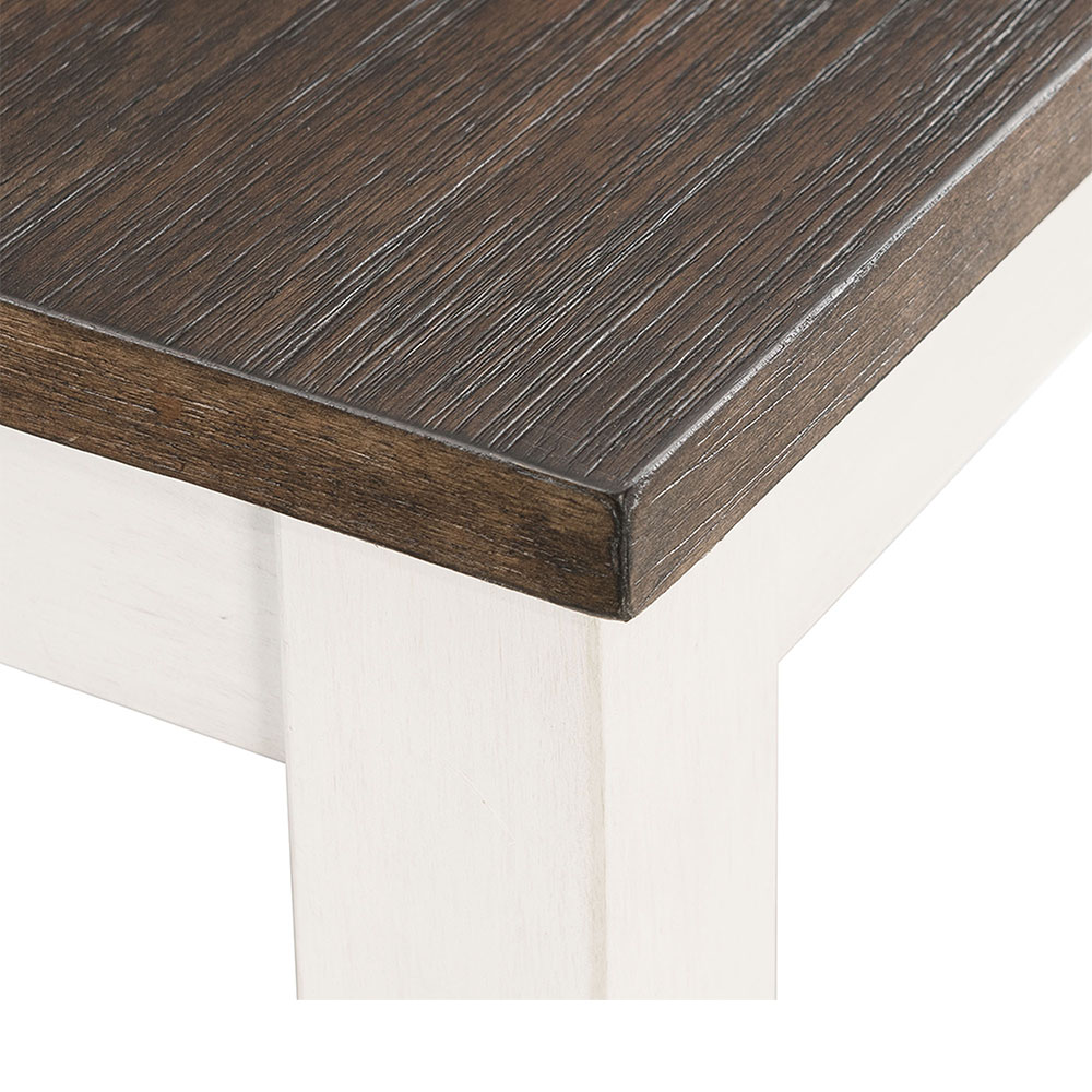 Martin Five Piece Dining Set ( Dark Brown Top - White Base ) | Ellesime International 