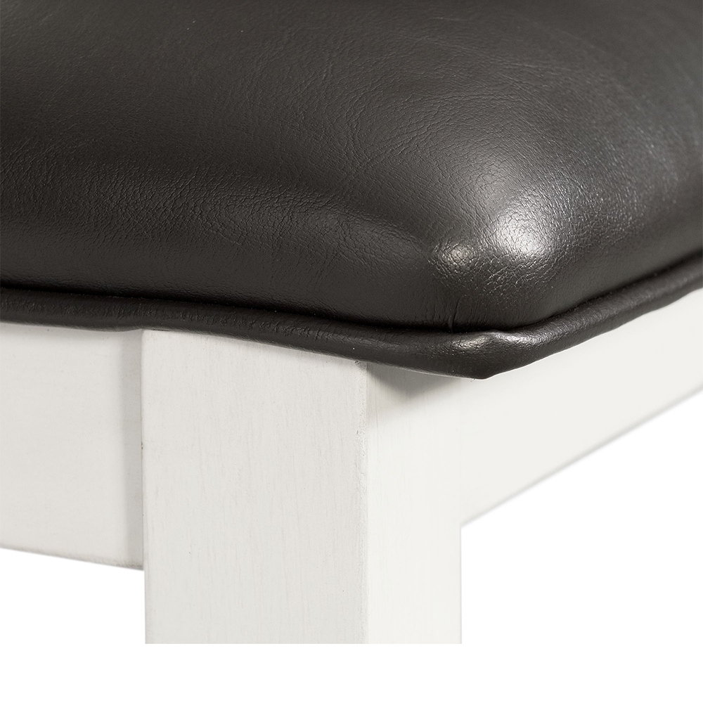 Martin Five Piece Dining Set ( Dark Brown Top - White Base ) | Ellesime International 