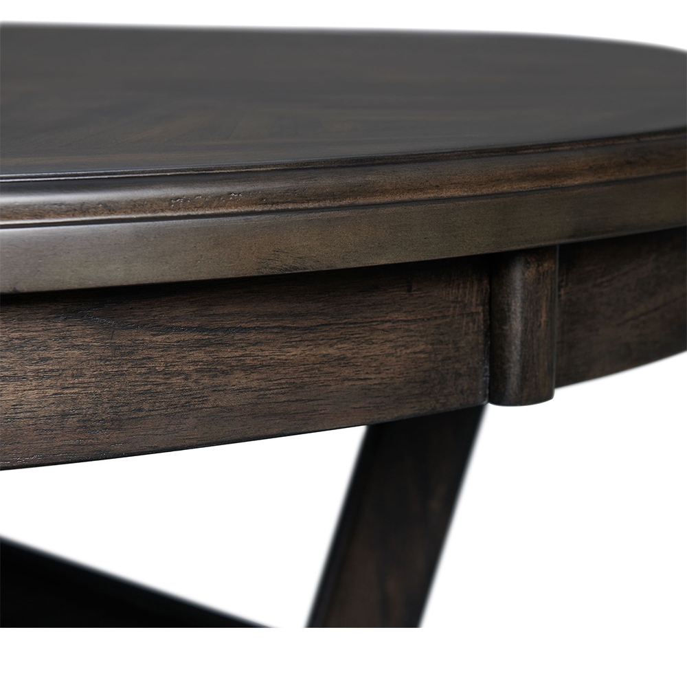 Amherst Dark Dining Five Piece Set ( Dining Table, Four Fabric Side Chairs ) | Ellesime International 