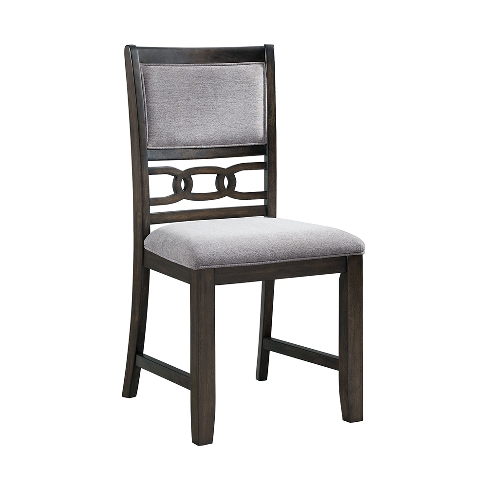 Amherst Dark Dining Five Piece Set ( Dining Table, Four Fabric Side Chairs ) | Ellesime International 