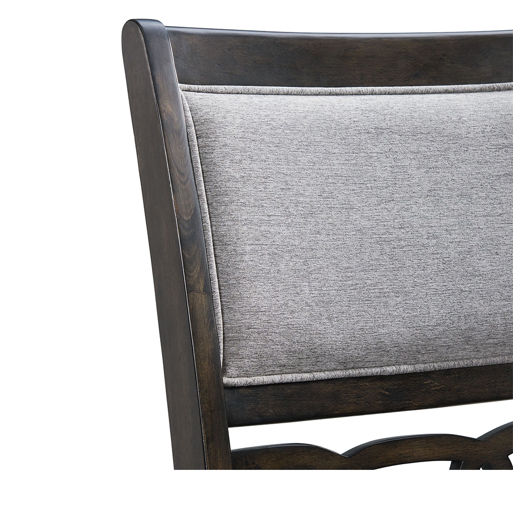 Amherst Dark Dining Five Piece Set ( Dining Table, Four Fabric Side Chairs ) | Ellesime International 