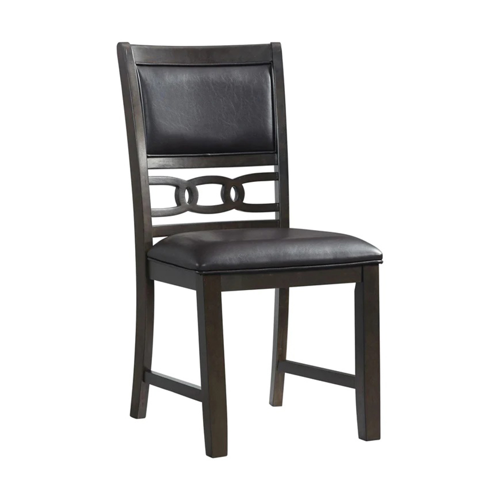Amherst Dark Dining Five Piece Set ( Dining Table, PU Cushion Four Side Chairs ) | Ellesime International 