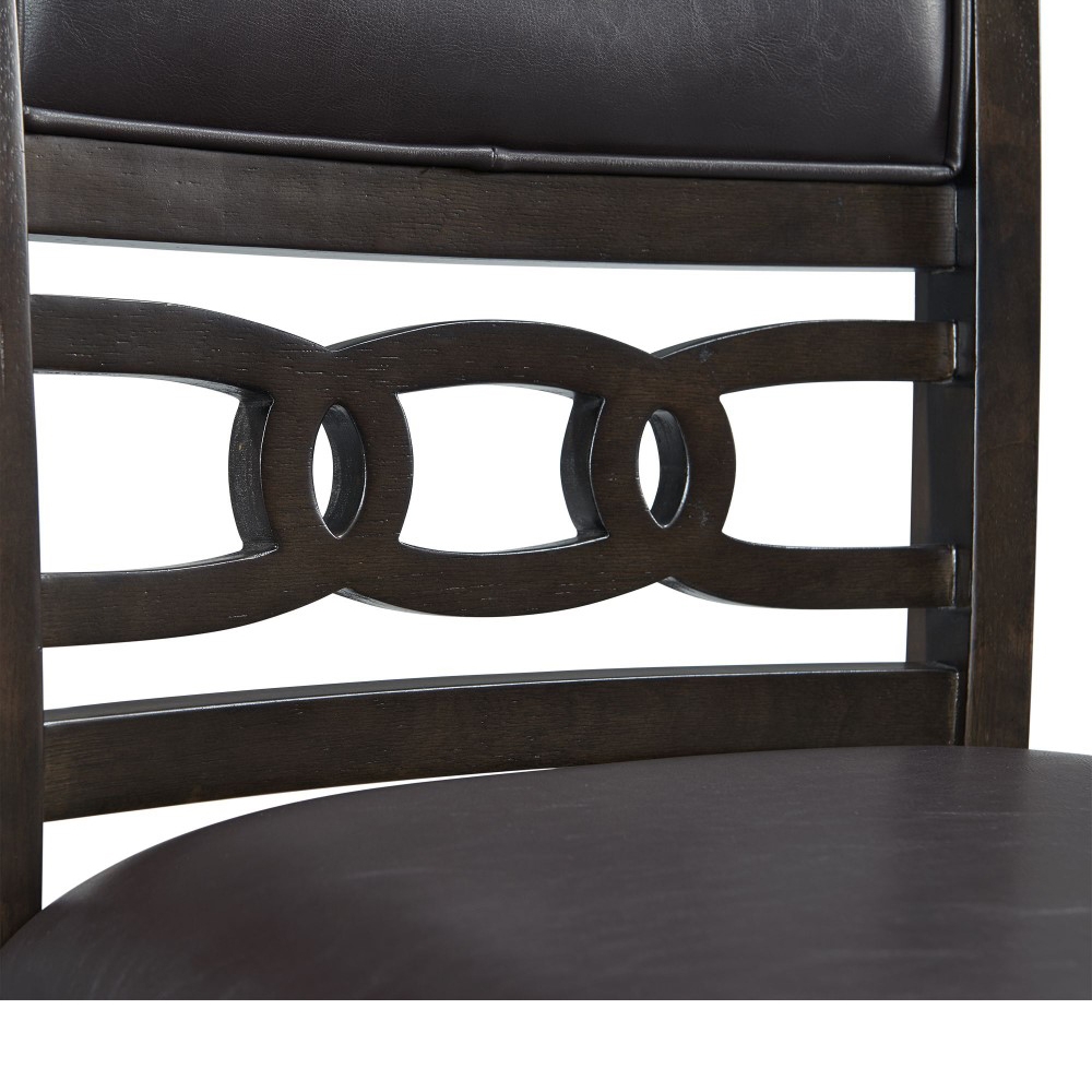 Amherst Dark Dining Five Piece Set ( Dining Table, PU Cushion Four Side Chairs ) | Ellesime International 