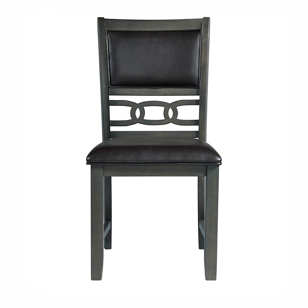 Amherst Grey Dining Five Piece Set ( Dining Table, Four PU Cushion Side Chairs ) | Ellesime International 