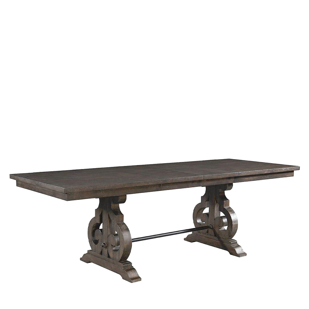 Stone Counter Dining Five Piece Set ( Dining Table, Four Fabric Swirl Back Side Chairs ) | Ellesime International 