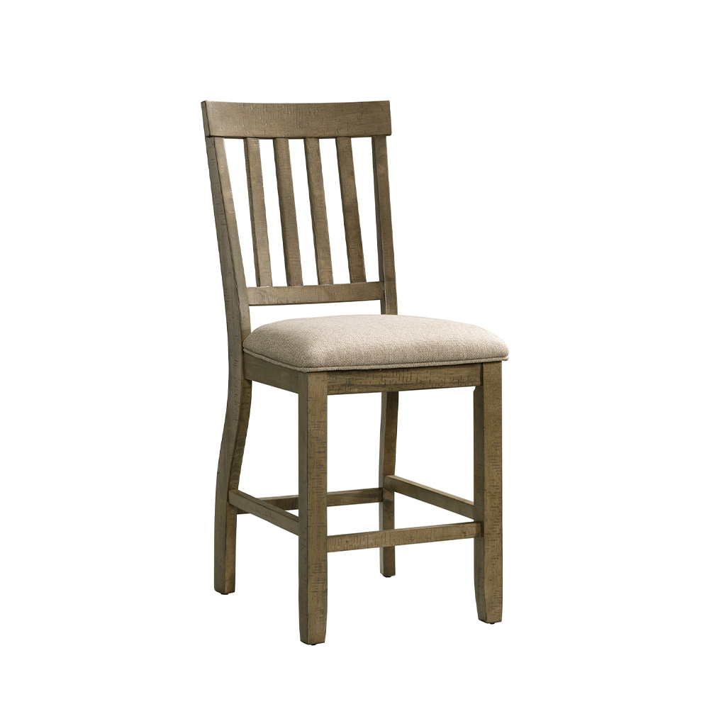 Stone Gray Counter Five Piece Set ( Dining Table, Four Wooden Slat Back Side Chairs ) | Ellesime International 