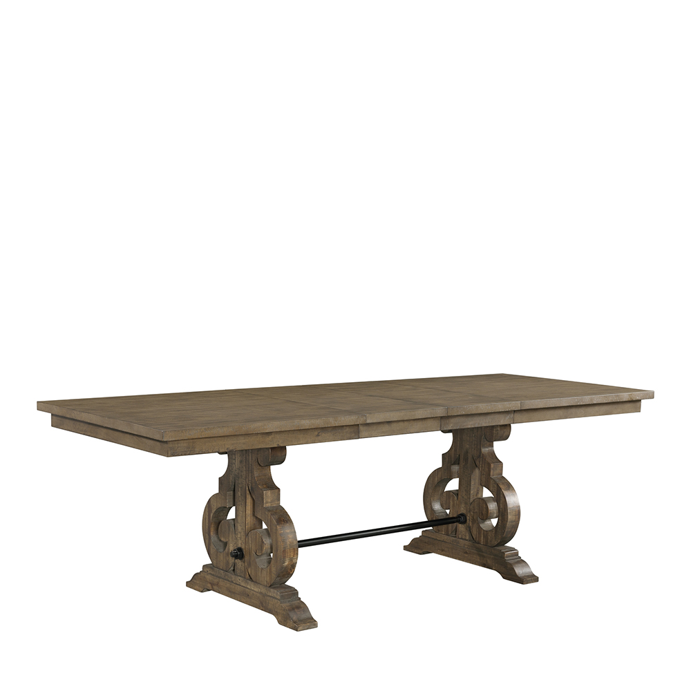 Stone Gray Counter Five Piece Set ( Dining Table, Four Wooden Swirl Back Side Chairs ) | Ellesime International 