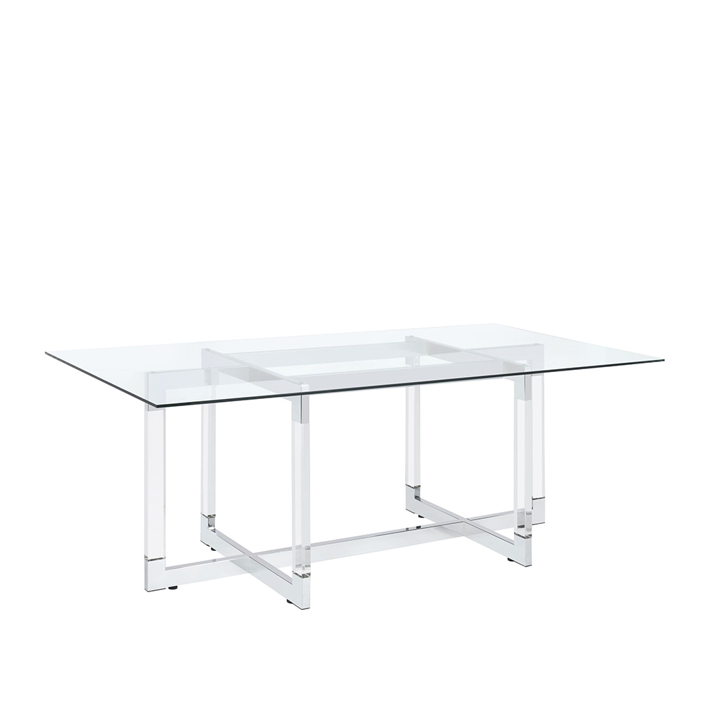 Zurich Rectangular Dining Five Piece Set ( Dining Table, Four Grey Velvet Side Chairs ) | Ellesime International 