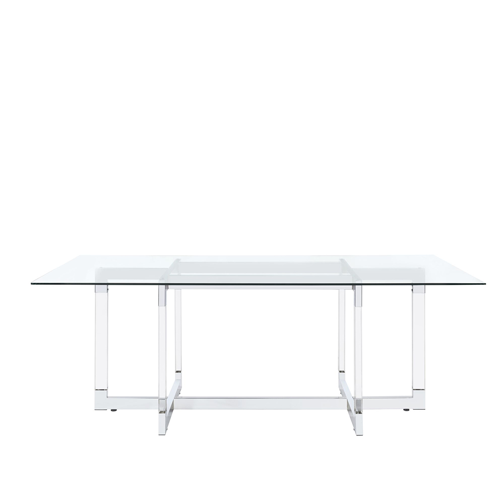 Zurich Rectangular Dining Five Piece Set ( Dining Table, Four Grey Velvet Side Chairs ) | Ellesime International 
