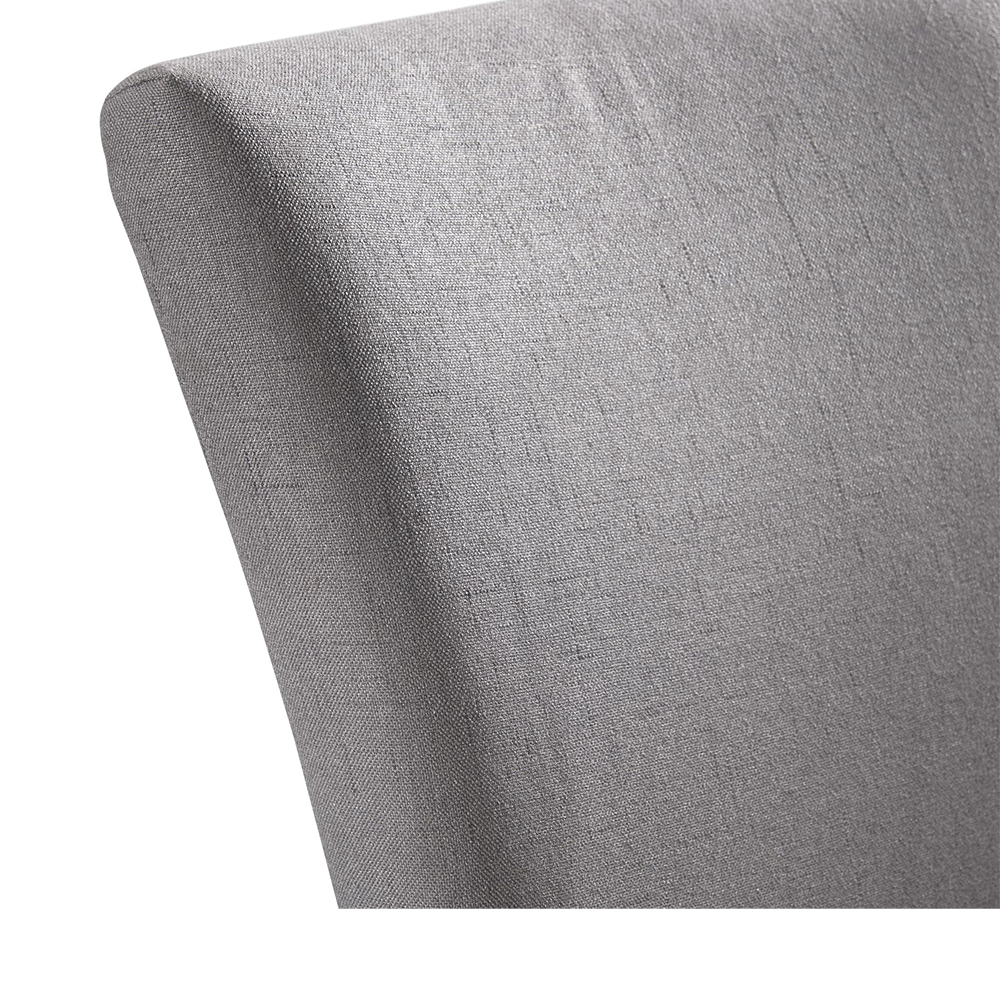 Beckley Dark Counter Seven Piece Set ( Dining Table, Six Dark Grey Linen No Nailhead Side Chairs ) | Ellesime International 