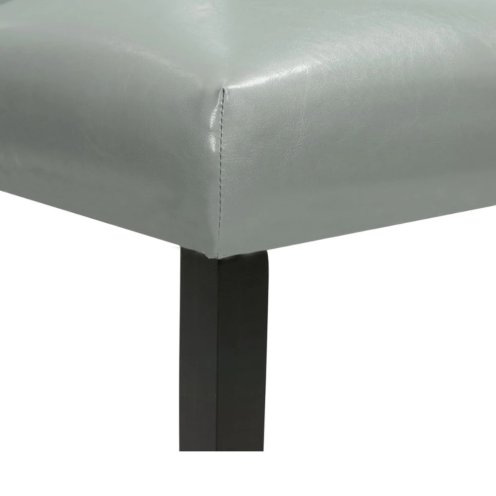 Francesca Rectangular Dining Grey Marble Seven Piece Set ( Dining Table, Six Grey No Nailhead Side Chairs ) | Ellesime International 