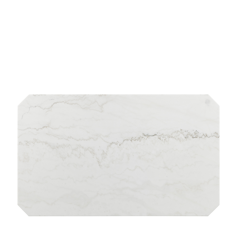 Francesca Rectangular Dining White Marble Seven Piece Set ( Dining Table, Six Grey No Nailhead Side Chairs ) | Ellesime International 