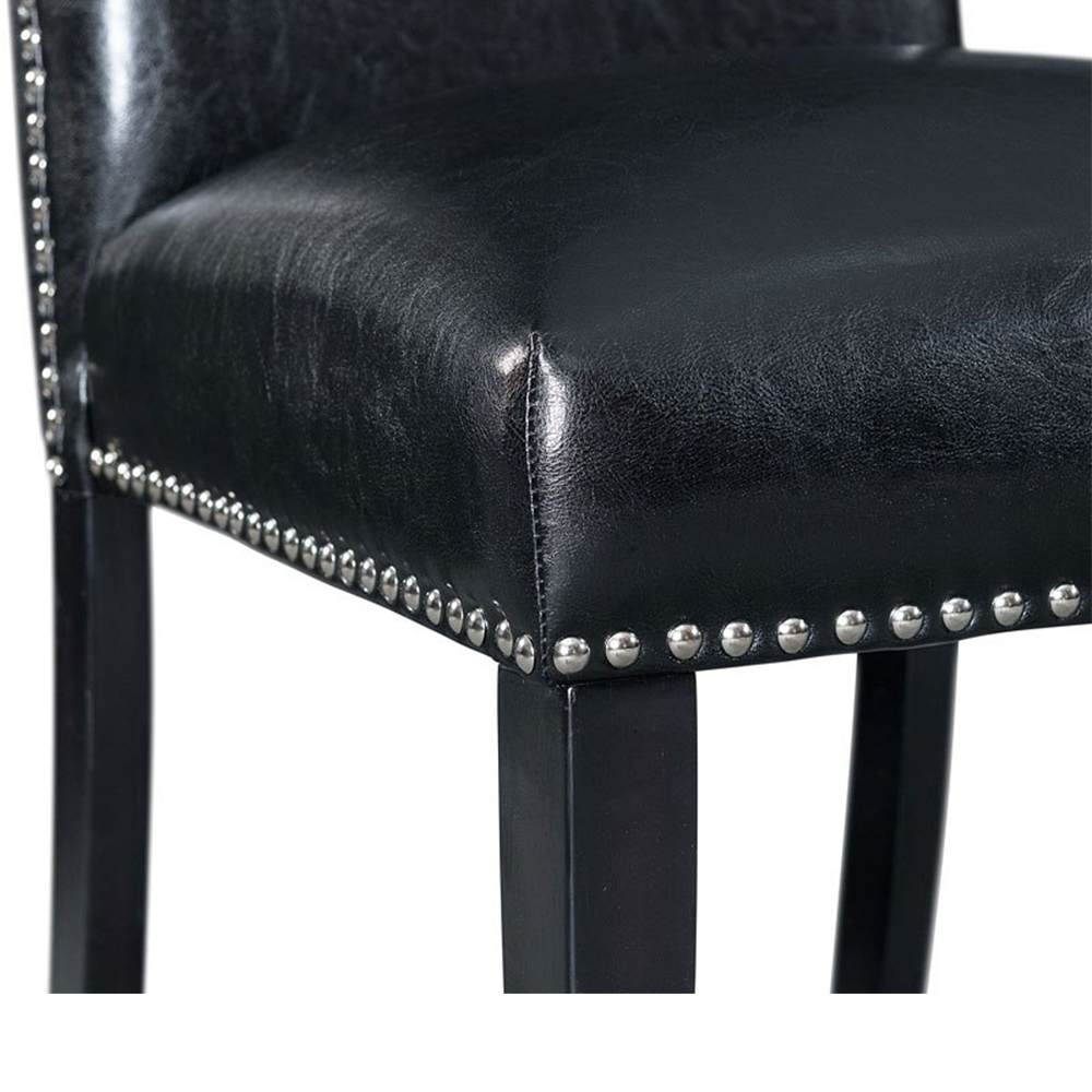 Merlin Dining Table - Meridian Chairs Seven Piece Set ( Dining Table, Six Black Side Chairs ) | Ellesime International 