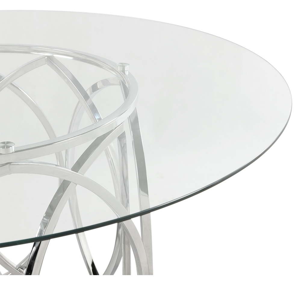 Merlin Dining Table - Meridian Chairs Seven Piece Set ( Dining Table, Six Black Side Chairs ) | Ellesime International 