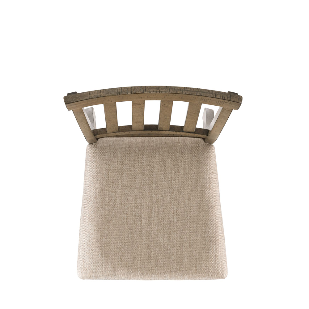 Stone Gray Dining Seven Piece Set ( Dining Table, Six Wooden Slat Back Side Chairs ) | Ellesime International 