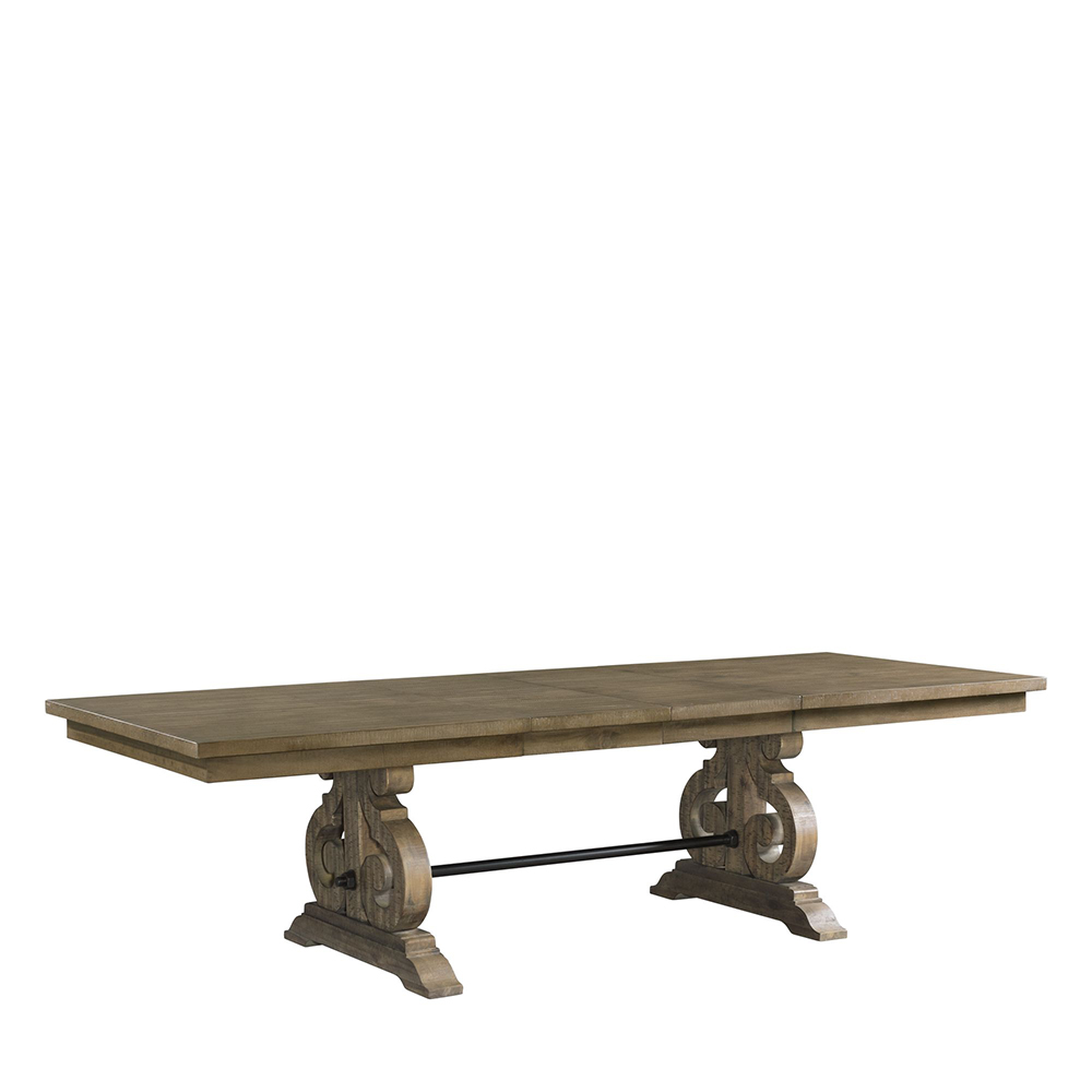 Stone Gray Dining Seven Piece Set ( Dining Table, Four Wooden Slat Back Side Chairs, Two Parson Chairs ) | Ellesime International 