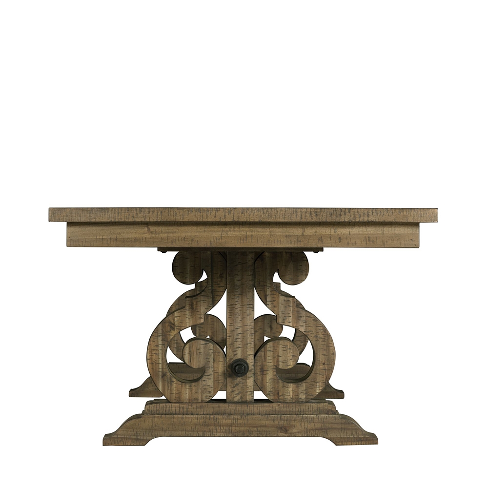 Stone Gray Dining Seven Piece Set ( Dining Table, Four Wooden Slat Back Side Chairs, Two Parson Chairs ) | Ellesime International 