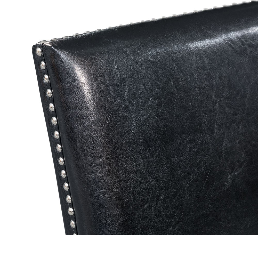 Valentino White Marble Counter Seven Piece Set ( Counter Table, Six Black Side Chair ) | Ellesime International 